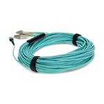 Picture of 12ft MPO (Female) to 8xLC (Male) 8-Strand Aqua OM4 Fiber Fanout Cable