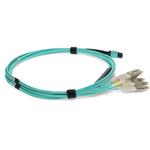 Picture of 1m MPO (Female) to 8xLC (Male) OM4 Straight Aqua Fiber LSZH Fanout Cable