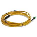 Picture of 1m MPO (Female) to 8xLC (Male) OS2 8-strand Straight Yellow Fiber Plenum Fanout Cable