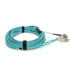 Picture of 20m MPO (Female) to 8xLC (Male) OM4 8-strand Straight Aqua Fiber OFNR (Riser-Rated) Fanout Cable