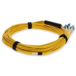 Picture of 20m MPO (Female) to 8xLC (Male) OS2 8-strand Straight Yellow Fiber OFNR (Riser-Rated) Fanout Cable