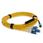 Picture of 25m MPO (Female) to 8xLC (Male) 8-Strand Yellow OS2 OFNR (Riser-Rated) Fiber Fanout Cable