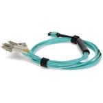 Picture of 2m MPO (Female) to 8xLC (Male) 8-Strand Aqua OM3 Fiber Fanout Cable