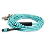 Picture of 10m MPO (Male) to 8xLC (Male) 8-Strand Aqua OM4 Fiber Fanout Cable