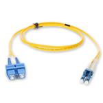 Picture of 1m LC (Male) to SC (Male) Yellow OS2 Duplex Fiber TAA Compliant OFNR (Riser-Rated) Patch Cable