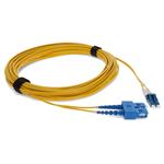 Picture of 5m LC (Male) to SC (Male) OS2 Straight Yellow Duplex Fiber Plenum Patch Cable