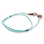 Picture of 1m SC (Male) to SC (Male) Aqua OM3 Duplex Fiber OFNR (Riser-Rated) Patch Cable