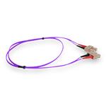 Picture of 1m SC (Male) to SC (Male) Straight Purple OM4 Duplex OFNR (Riser-rated) Fiber Patch Cable
