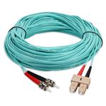Picture of 50m ST (Male) to SC (Male) OM4 Straight Aqua Duplex Fiber OFNR (Riser-Rated) Patch Cable
