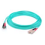 Picture of 83m SC (Male) to ST (Male) OM4 Straight Aqua Duplex Fiber OFNR (Riser-Rated) Patch Cable