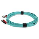Picture of 3m ST (Male) to ST (Male) Aqua OM3 Duplex Fiber OFNR (Riser-Rated) Patch Cable