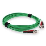 Picture of 3m ST (Male) to ST (Male) OM4 Straight Green Duplex Fiber OFNR (Riser-Rated) Patch Cable