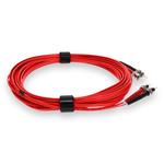 Picture of 9m ST (Male) to ST (Male) OM4 Straight Red Duplex Fiber OFNR (Riser-Rated) Patch Cable