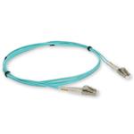 Picture of 5m HP® QK734A Compatible LC (Male) to LC (Male) OM4 Straight Aqua Duplex Fiber OFNR (Riser-Rated) Patch Cable