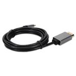 Picture of USB-C Male to DisplayPort Male Black Adapter with Aluminum Housing