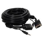 Picture of 5PK 50ft VGA Male to Male Black Cables Includes 3.5mm Audio Port Max Resolution Up to 1920x1200 (WUXGA)